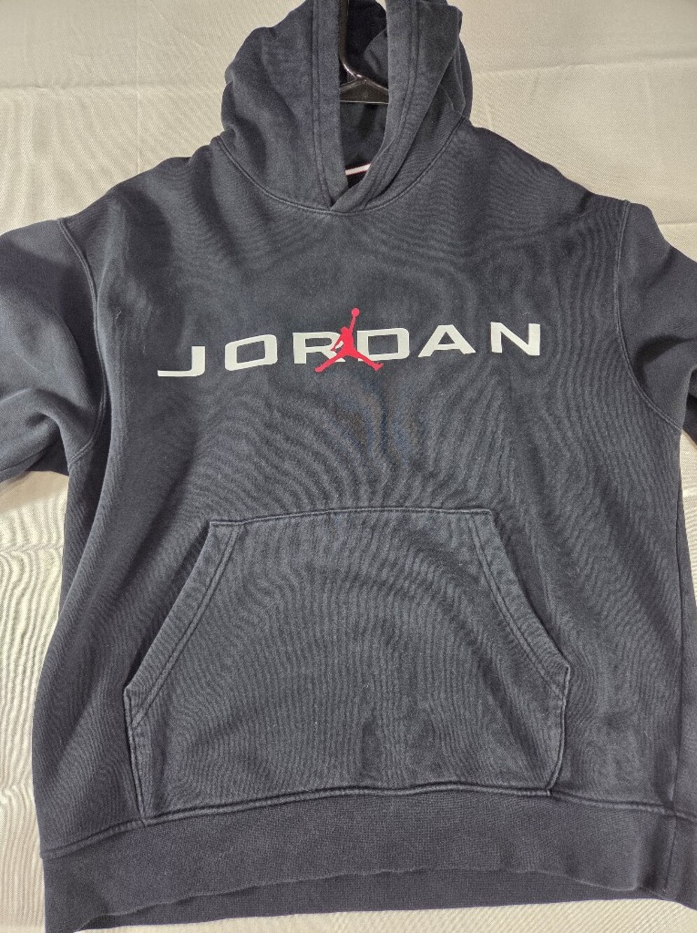 Jordan Black Jumpman Spellout Hoodie Mens Medium Cotton Blend Pullover